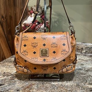 MCM EUC Visetos Studded Flap Crossbody